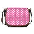 Pink And White Polka Dot Pattern Print Saddle Bag