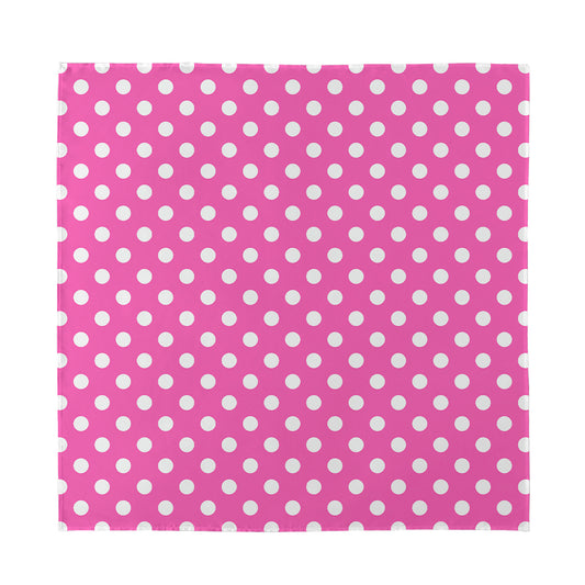 Pink And White Polka Dot Pattern Print Silk Bandana