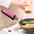 Pink And White Polka Dot Pattern Print Skillet Handle Cover