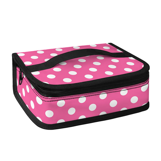 Pink And White Polka Dot Pattern Print Small Lunch Bag