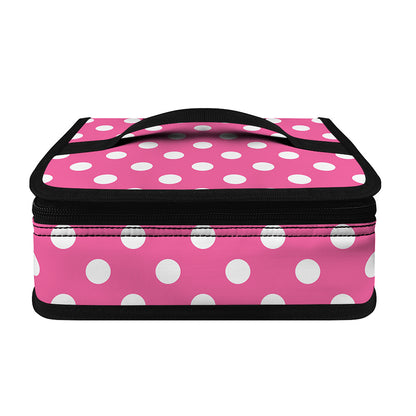 Pink And White Polka Dot Pattern Print Small Lunch Bag