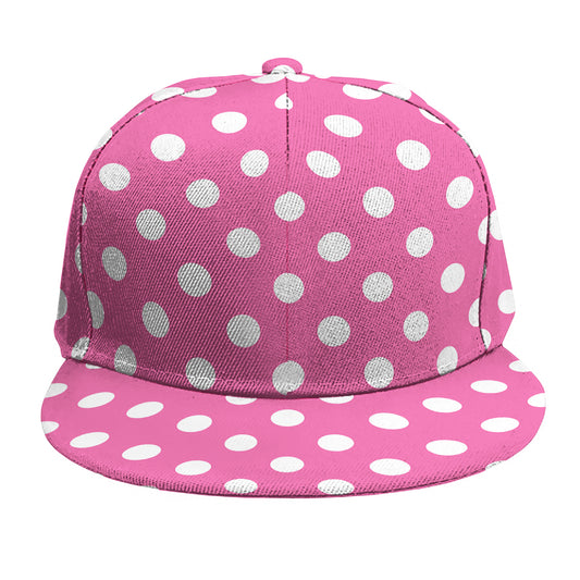 Pink And White Polka Dot Pattern Print Snapback Cap