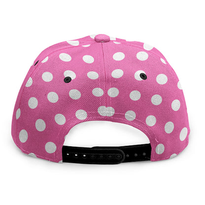 Pink And White Polka Dot Pattern Print Snapback Cap