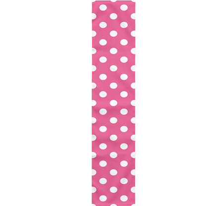 Pink And White Polka Dot Pattern Print Table Runner