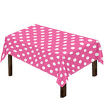 Pink And White Polka Dot Pattern Print Tablecloth