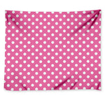 Pink And White Polka Dot Pattern Print Tapestry