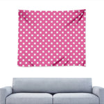 Pink And White Polka Dot Pattern Print Tapestry