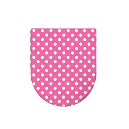 Pink And White Polka Dot Pattern Print Toilet Lid Cover