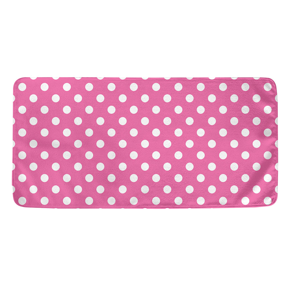 Pink And White Polka Dot Pattern Print Towel