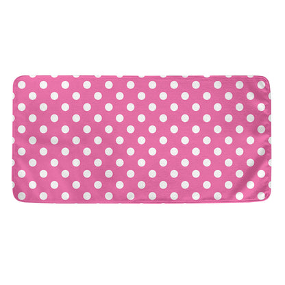Pink And White Polka Dot Pattern Print Towel
