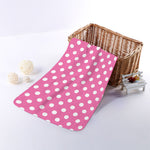 Pink And White Polka Dot Pattern Print Towel