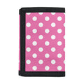 Pink And White Polka Dot Pattern Print Trifold Wallet