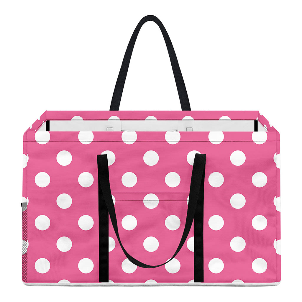 Pink And White Polka Dot Pattern Print Utility Tote Bag