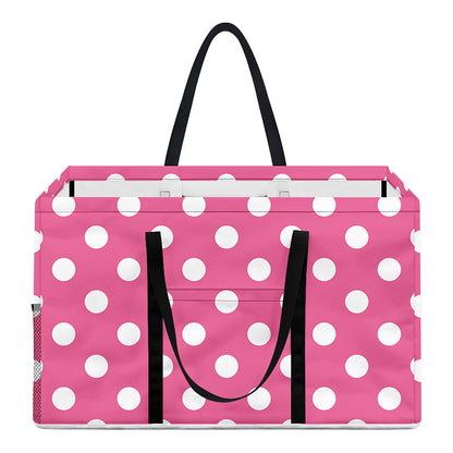 Pink And White Polka Dot Pattern Print Utility Tote Bag