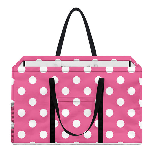 Pink And White Polka Dot Pattern Print Utility Tote Bag