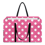 Pink And White Polka Dot Pattern Print Utility Tote Bag