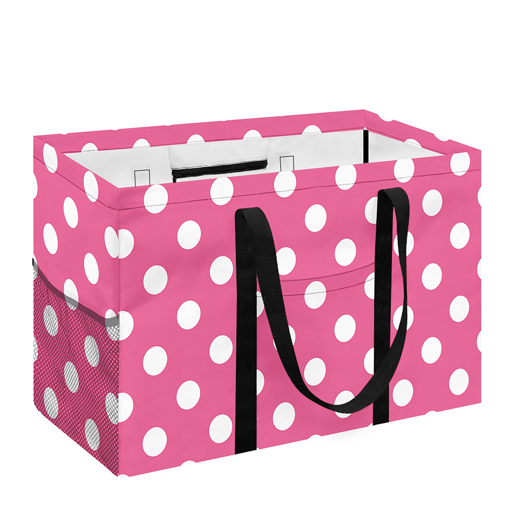 Pink And White Polka Dot Pattern Print Utility Tote Bag
