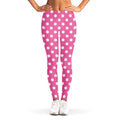 Pink And White Polka Dot Pattern Print Women's Leggings