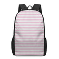 Pink And White Striped Pattern Print 17 Inch Backpack