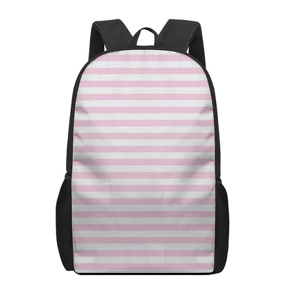 Pink And White Striped Pattern Print 17 Inch Backpack