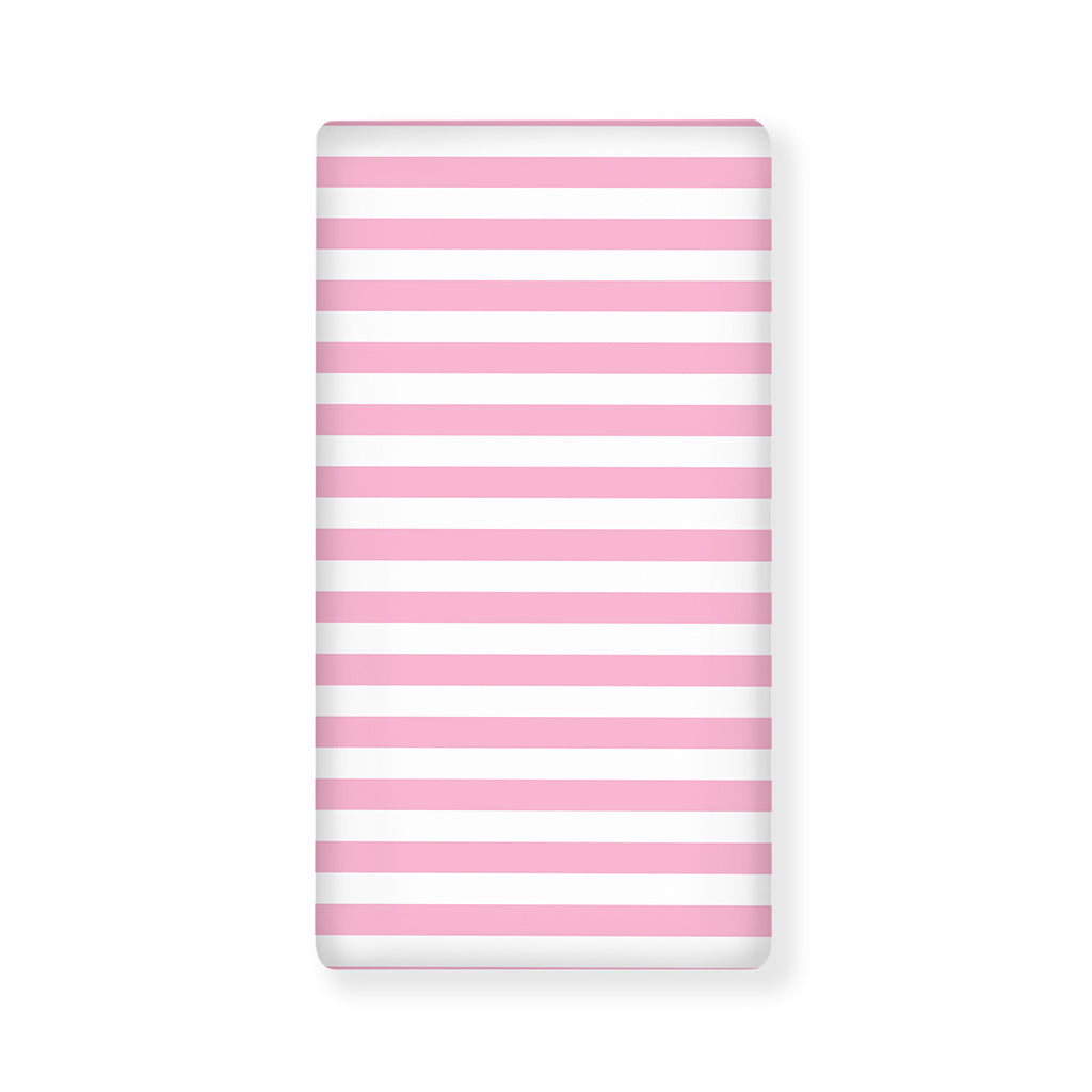 Pink And White Striped Pattern Print Baby Crib Sheet