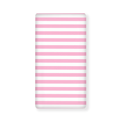Pink And White Striped Pattern Print Baby Crib Sheet