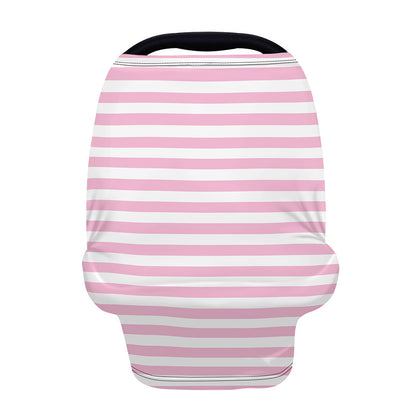 Pink And White Striped Pattern Print Baby Seat Cover