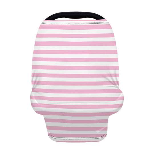 Pink And White Striped Pattern Print Baby Seat Cover