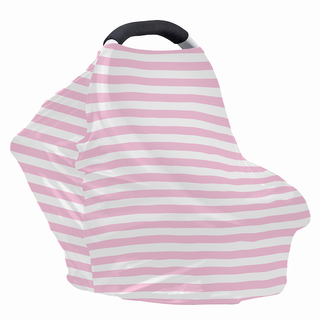 Pink And White Striped Pattern Print Baby Seat Cover