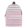 Pink And White Striped Pattern Print School Backpack