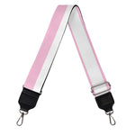 Pink And White Striped Pattern Print Bag Strap
