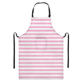 Pink And White Striped Pattern Print Bib Apron With Pocket