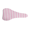 Pink And White Striped Pattern Print Bicycle Seat Cover