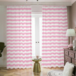 Pink And White Striped Pattern Print Blackout Pencil Pleat Curtains
