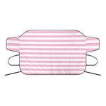 Pink And White Striped Pattern Print Car Windshield Snow Cover