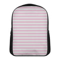 Pink And White Striped Pattern Print Casual Backpack