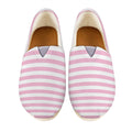 Pink And White Striped Pattern Print Casual Shoes