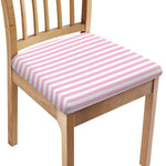 Pink And White Striped Pattern Print Chair Cushion Cover