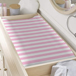 Pink And White Striped Pattern Print Changing Pad Cover