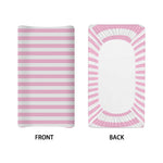 Pink And White Striped Pattern Print Changing Pad Cover