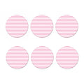 Pink And White Striped Pattern Print Coaster Set