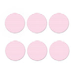 Pink And White Striped Pattern Print Coaster Set