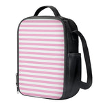 Pink And White Striped Pattern Print Crossbody Lunch Bag