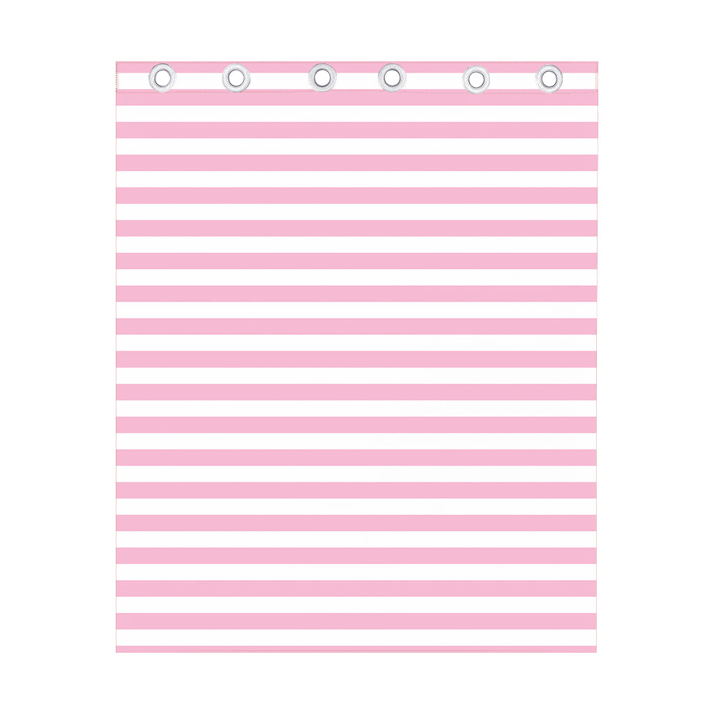Pink And White Striped Pattern Print Curtain