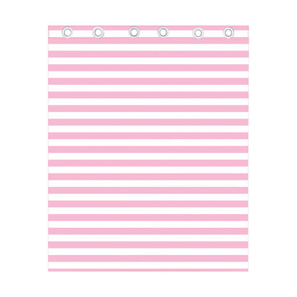 Pink And White Striped Pattern Print Curtain