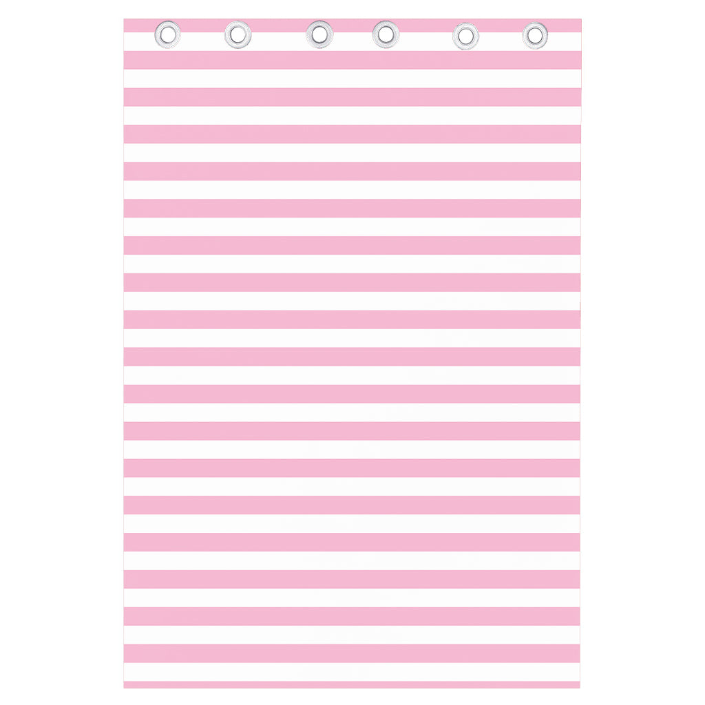 Pink And White Striped Pattern Print Curtain