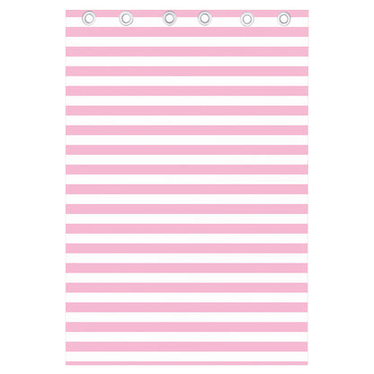 Pink And White Striped Pattern Print Curtain