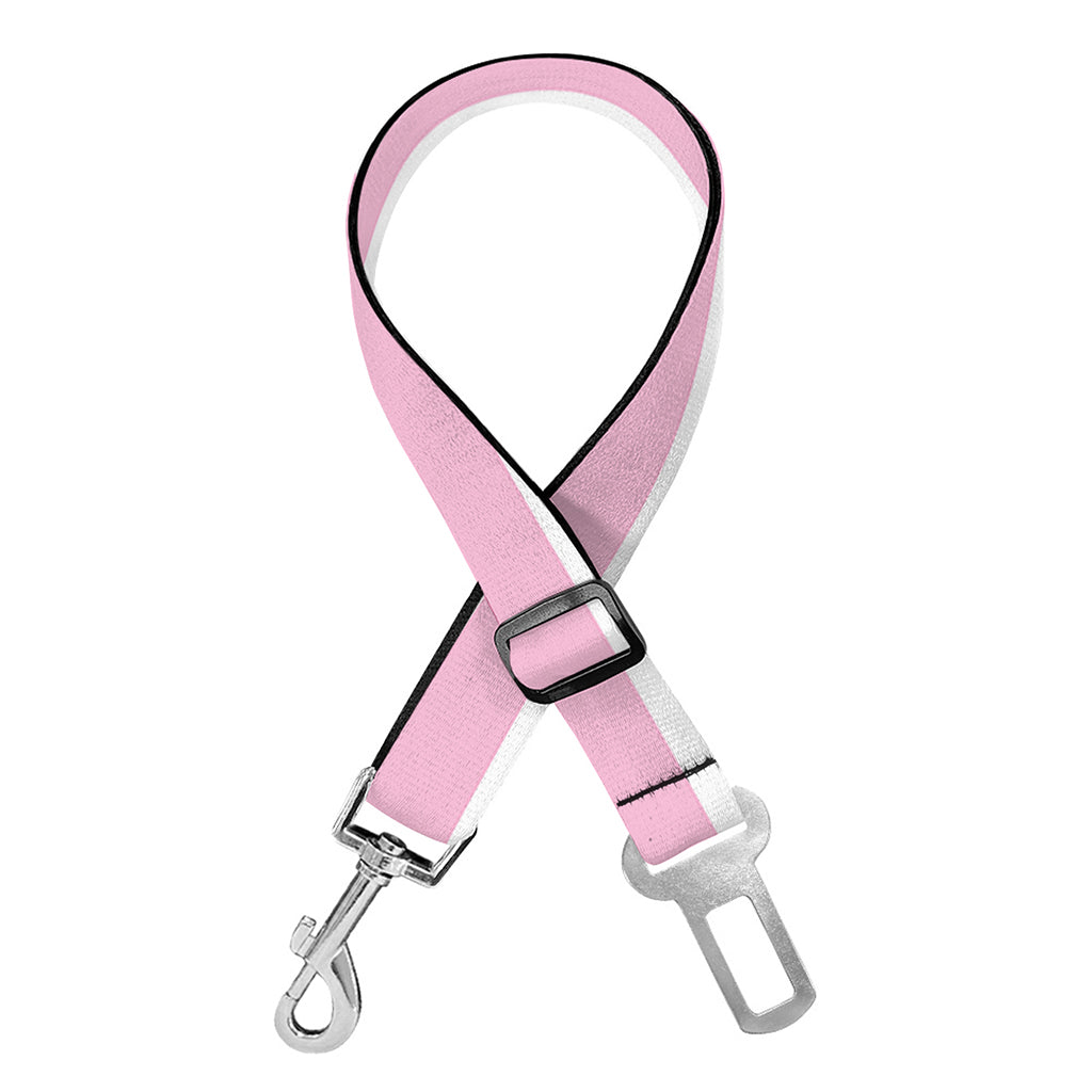 Pink And White Striped Pattern Print Dog Seat Belt