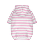 Pink And White Striped Pattern Print Dog Zip Up Hoodie