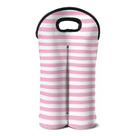 Pink And White Striped Pattern Print Double Neoprene Wine Tote